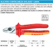 ALICATE 1000V 165mm CORTA CABLES CU-AL 15-50mm