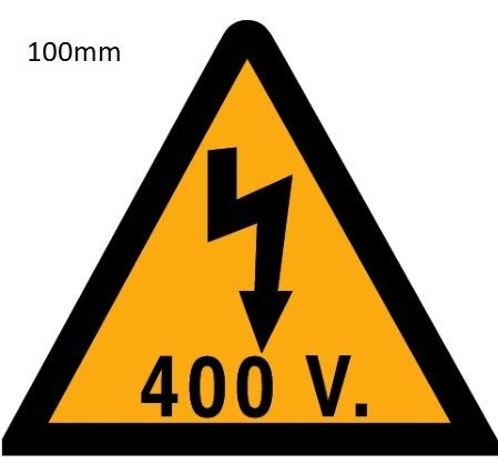 SEÑAL TRIANGULO ALTA TENS.400V 100mm ADHESIVO(1/5)