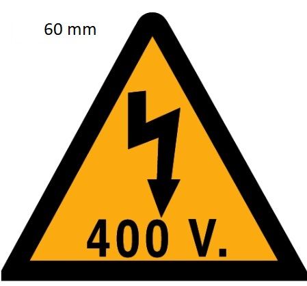 SEÑAL TRIANGULO ALTA TENS.400V 60mm ADHESIVO(1/5)