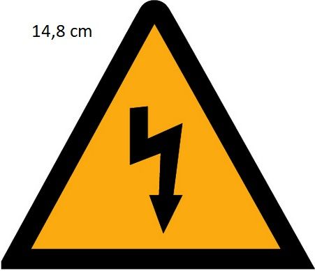 SEÑAL TRIANGULO ALTA TENSION 14,8CM ALUMINIO