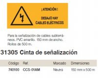 CINTA SEÑALIZ.NEUTRA CONDUCTOS ELECT. 500Mts