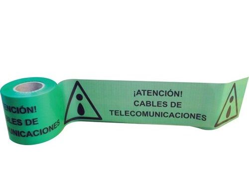 CINTA SEÑALIZ.TELEC.VERDE C/CABLE DETECT.100mts