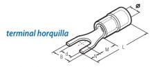 TERM.HORQUILLA GF-U4 AMARILLO(4-6mm)(100)